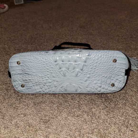 Brahmin Mini Asher Croc Embossed Leather Handbag Purse • Rare Color • Like New - Picture 4 of 16